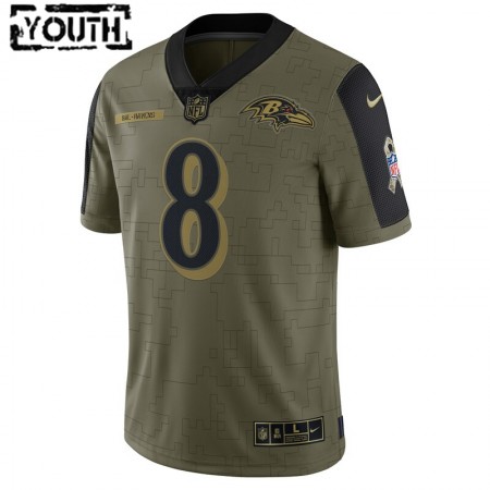 Camiseta Niño NFL Baltimore Ravens Lamar Jackson 8 Nike 2021 Salute to Service
